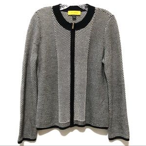 ST. John Wool Blend Knit Full Zip Cardigan